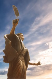 Low angle with sky compressed